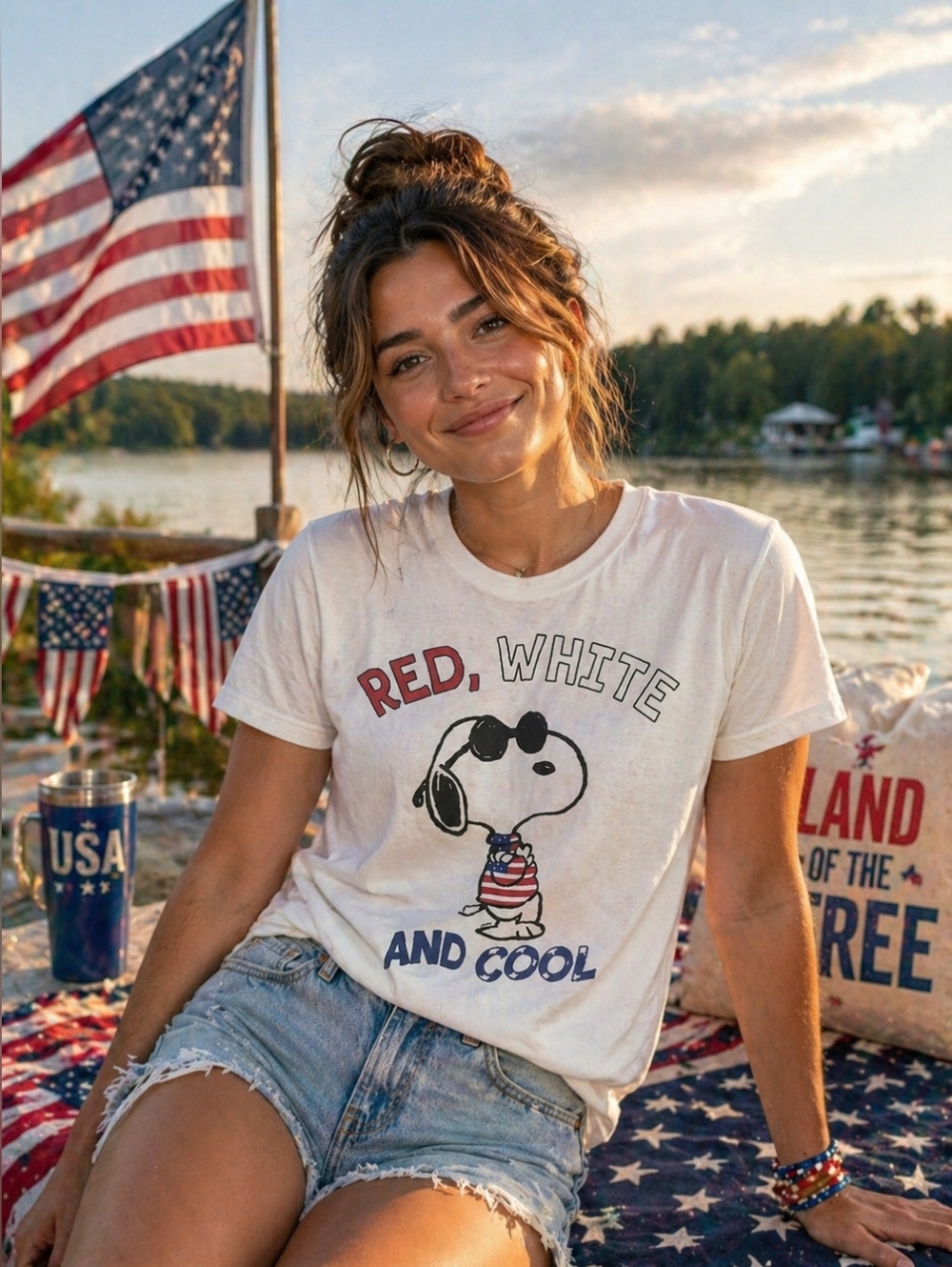 Peanuts Snoopy Graphic Tee – Size M – GUC